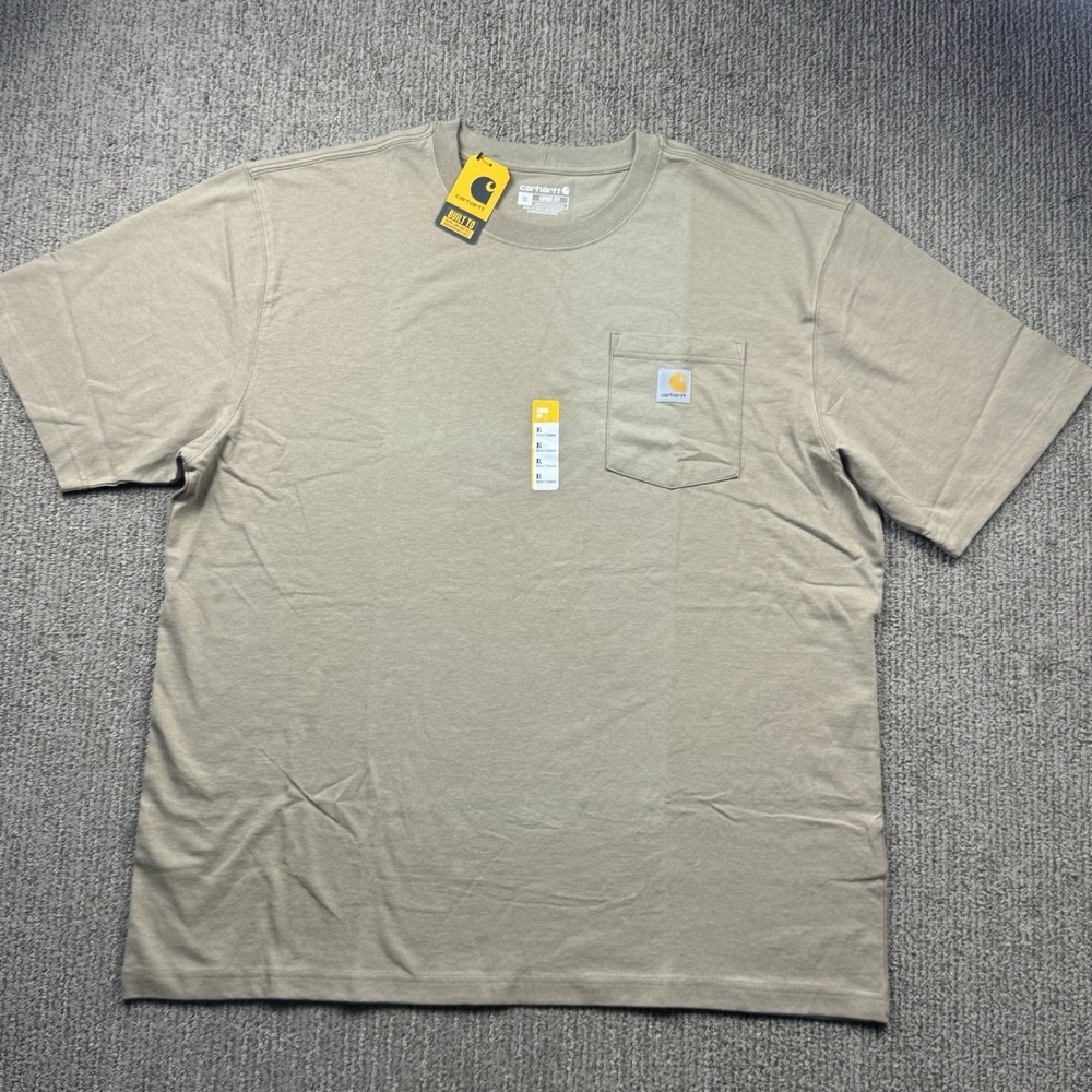Carhartt Loose Fit Heavyweight Short Sleeve Pocket T-Shirt Mens XL Tan Brown
